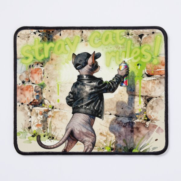 Item preview, Watercolor Sphynx Cat Graffiti Street Art Rules designed and sold by WildArtIT.