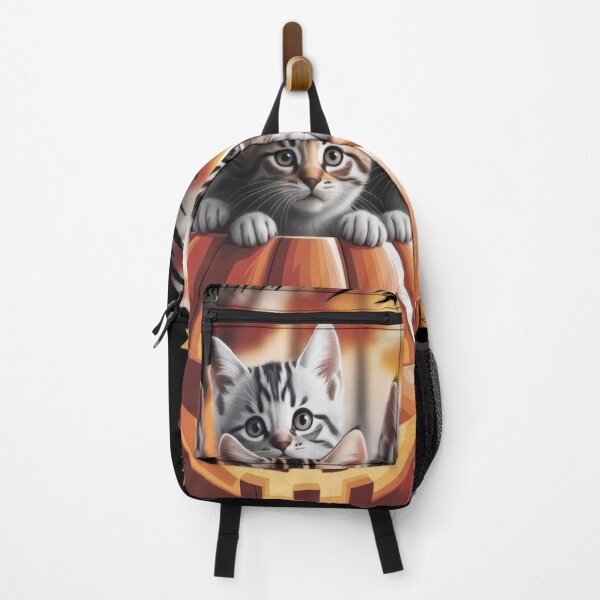 Item preview, Cute Grey Kittens On Pumpkin Halloween Autumn Art designed and sold by DailySparks.