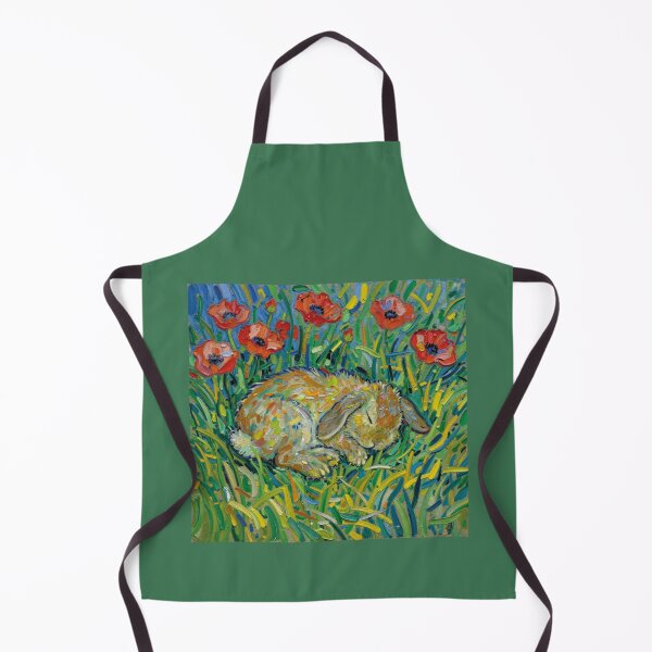 Item preview, Van Gogh Style Sleeping Bunny In Poppy Field Oil Painting designed and sold by WildArtIT.