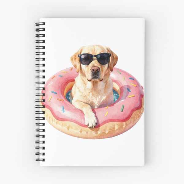 Item preview, Watercolor Golden Retriever Cool Dog Donut Float designed and sold by WildArtIT.