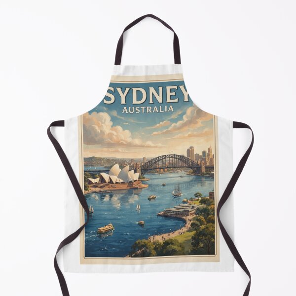 Item preview, Sydney Australia Vintage Travel Poster – Opera House & Harbour Bridge designed and sold by ElartedeNoel.