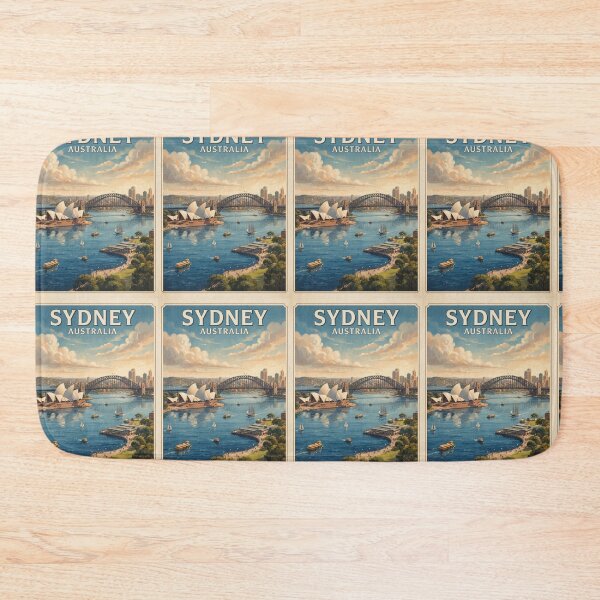 Item preview, Sydney Australia Vintage Travel Poster – Opera House & Harbour Bridge designed and sold by ElartedeNoel.