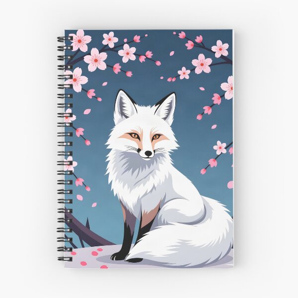 Artikelvorschau, Weißer Fuchs, umrahmt von Kirschblütenbäumen entworfen und verkauft von DesignedOutside.
