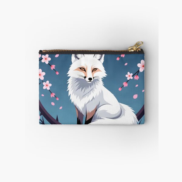 Item preview, White Fox Framed by Cherry Blossom Trees designed and sold by DesignedOutside.