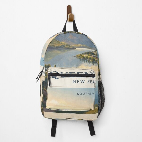 Item preview, Queenstown New Zealand Vintage Travel Poster – Lake Wakatipu & Mountains designed and sold by ElartedeNoel.