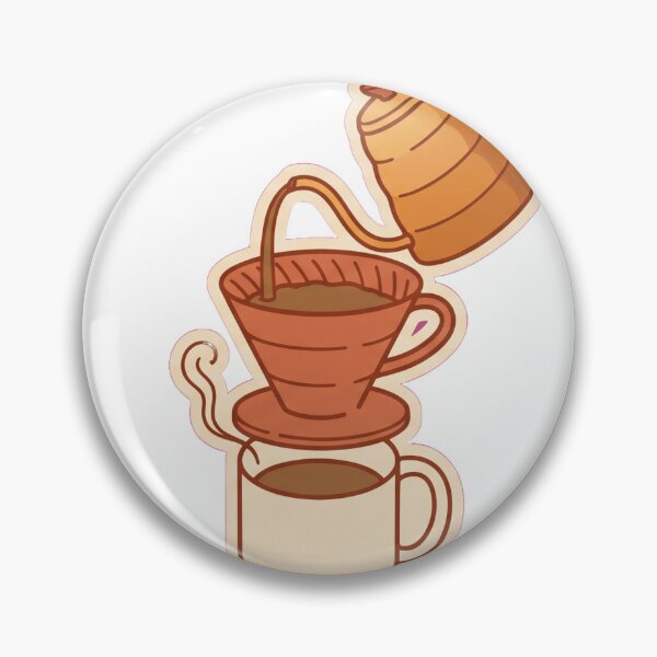 Item preview, Pour Over Coffee Ritual Woodblock Style Illustration designed and sold by Ninjacatoff.