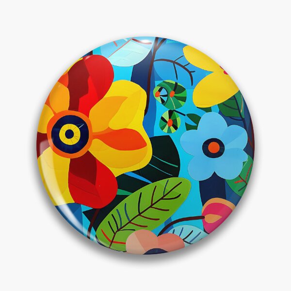 Item preview, Retro 60s Vibrant Colorful Flowers Art Design designed and sold by DEC02.
