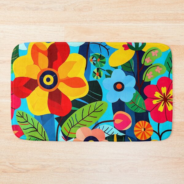 Item preview, Retro 60s Vibrant Colorful Flowers Art Design designed and sold by DEC02.