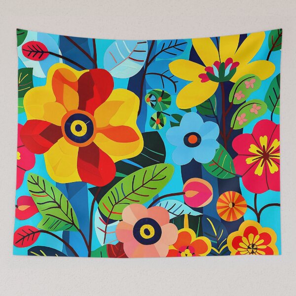 Item preview, Retro 60s Vibrant Colorful Flowers Art Design designed and sold by DEC02.