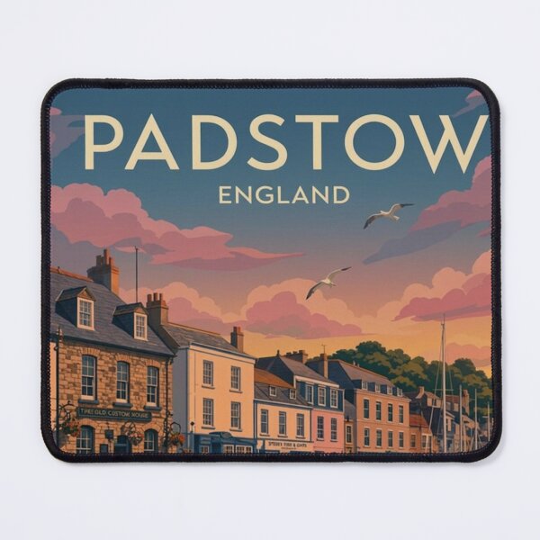 Item preview, Padstow Original Custom Vintage Poster Wall Art Design Pillow Gift designed and sold by Cool Robot Bro..