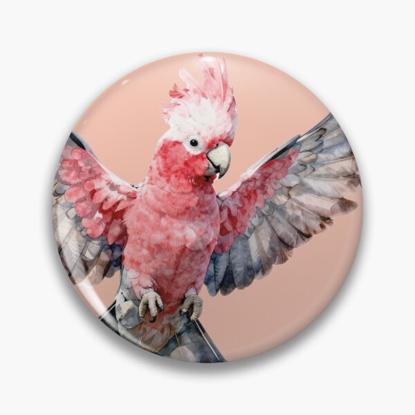 Item preview, Watercolor Flying Pink Galah Cockatoo Bird designed and sold by WildArtIT.