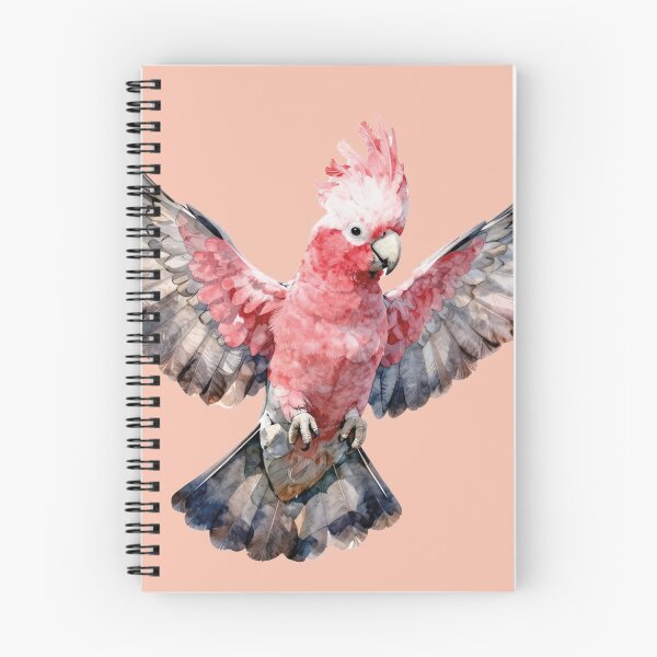 Item preview, Watercolor Flying Pink Galah Cockatoo Bird designed and sold by WildArtIT.