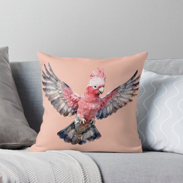 Item preview, Watercolor Flying Pink Galah Cockatoo Bird designed and sold by WildArtIT.