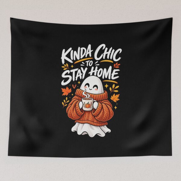 Item preview, Kinda Chic To Stay Home Cute Cozy Ghost Fall designed and sold by Ridaelb.