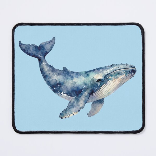 Item preview, Watercolor Blue Whale Humpback Ocean Art designed and sold by WildArtIT.