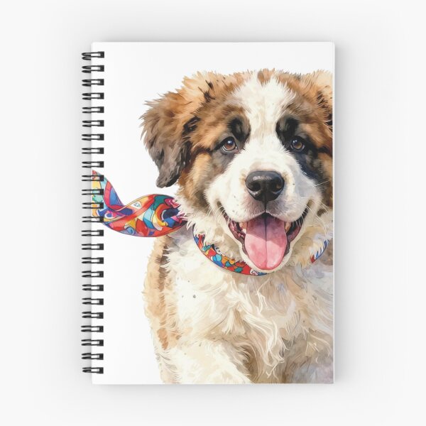 Item preview, Watercolor Saint Bernard Puppy Colorful Scarf designed and sold by WildArtIT.