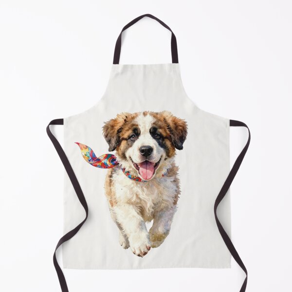 Item preview, Watercolor Saint Bernard Puppy Colorful Scarf designed and sold by WildArtIT.