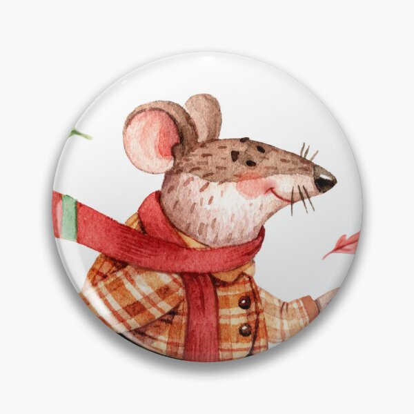 Item preview, Mouse with Pumpkin Cart Watercolor Illustration designed and sold by White Rabbit Design .