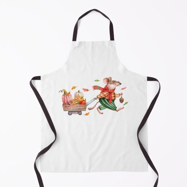 Item preview, Mouse with Pumpkin Cart Watercolor Illustration designed and sold by White Rabbit Design .