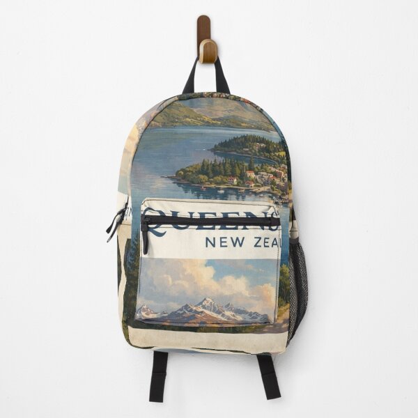 Item preview, Queenstown New Zealand Vintage Travel Poster – Lake Wakatipu & Mountains designed and sold by ElartedeNoel.
