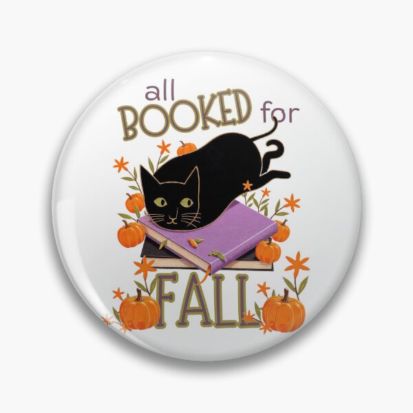 Item preview, All Booked For Fall, Black Cat and Book Lover, Cats Books Reading, Fall Bookish designed and sold by Forevermore.