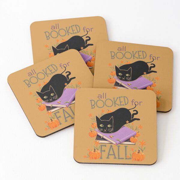Item preview, All Booked For Fall, Black Cat and Book Lover, Cats Books Reading, Fall Bookish designed and sold by Forevermore.