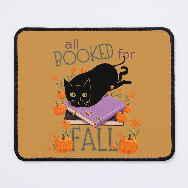 Item preview, All Booked For Fall, Black Cat and Book Lover, Cats Books Reading, Fall Bookish designed and sold by Forevermore.