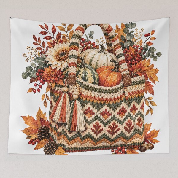 Item preview, Autumn Pumpkin Woven Basket Bag designed and sold by Gold Turtle  Lina.