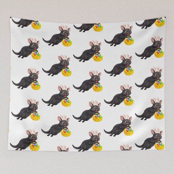 Item preview, Black Wallaroo Easter Bunny designed and sold by Sillytoe.
