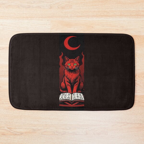Item preview, Occult Red Cat Spellbook Crescent Moon designed and sold by WildArtIT.