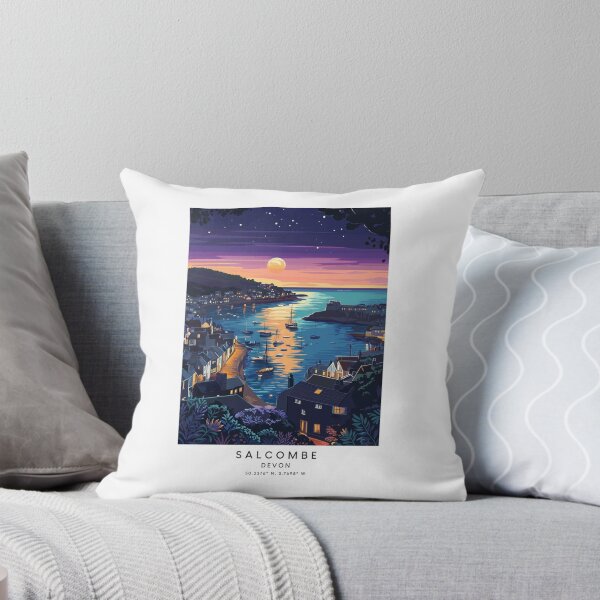 Item preview, Salcombe Devon Original Custom Vintage Poster Wall Art Design Pillow Gift designed and sold by Cool Robot Bro..