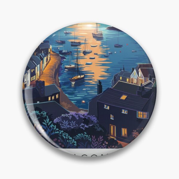 Item preview, Salcombe Devon Original Custom Vintage Poster Wall Art Design Pillow Gift designed and sold by Cool Robot Bro..