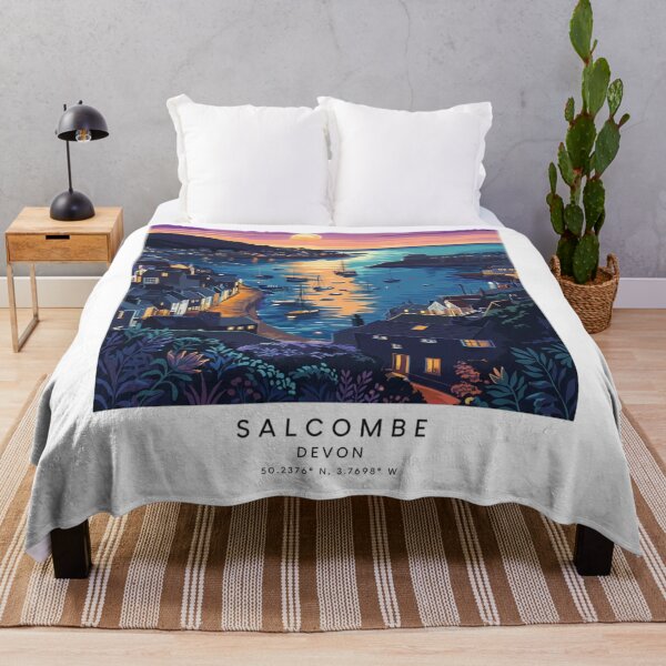 Item preview, Salcombe Devon Original Custom Vintage Poster Wall Art Design Pillow Gift designed and sold by Cool Robot Bro..