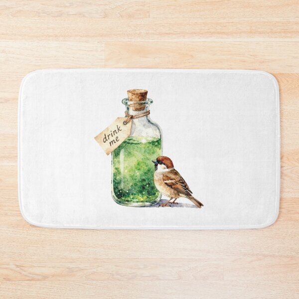Item preview, Drink Me Magic Potion with Cute Sparrow Watercolor Art designed and sold by WildArtIT.