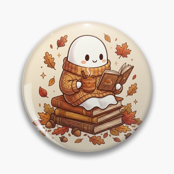 Item preview, Cozy Ghost Reading Book Autumn Aesthetic Spooky Cute designed and sold by segathi.
