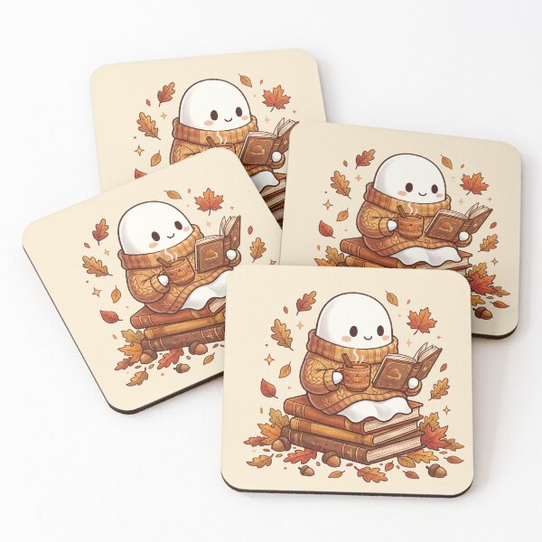 Item preview, Cozy Ghost Reading Book Autumn Aesthetic Spooky Cute designed and sold by segathi.