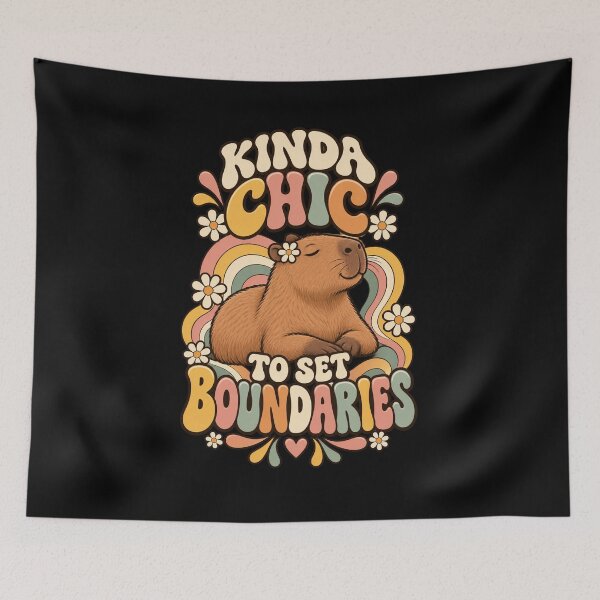 Item preview, Kinda Chic To Set Boundaries Capybara Self Care designed and sold by Ridaelb.