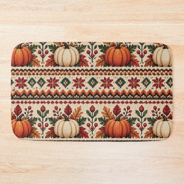 Item preview, Autumn Fair Isle Pumpkin Pattern designed and sold by Gold Turtle  Lina.