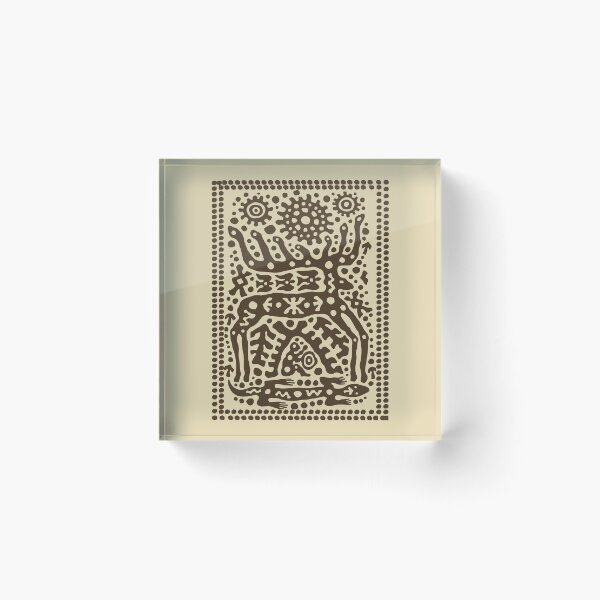 Item preview, Sacred Deer Totem Framed Petroglyph designed and sold by RamyGallery.