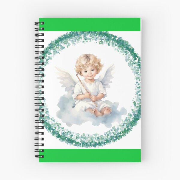 Item preview, Green and White background with angel wings designed and sold by LasonasDesigns.