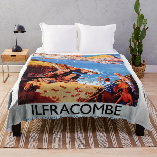 Item preview, Ilfracombe Original Custom Vintage Poster Wall Art Design Pillow Gift designed and sold by Cool Robot Bro..
