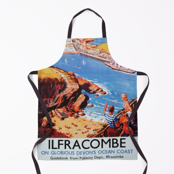 Item preview, Ilfracombe Original Custom Vintage Poster Wall Art Design Pillow Gift designed and sold by Cool Robot Bro..