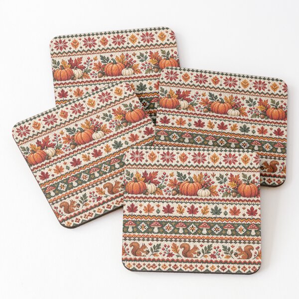Item preview, Fair Isle Pumpkin Autumn Knit Pattern designed and sold by Gold Turtle  Lina.