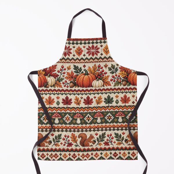 Item preview, Fair Isle Pumpkin Autumn Knit Pattern designed and sold by Gold Turtle Lina.