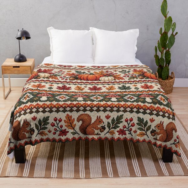 Item preview, Fair Isle Pumpkin Autumn Knit Pattern designed and sold by Gold Turtle Lina.