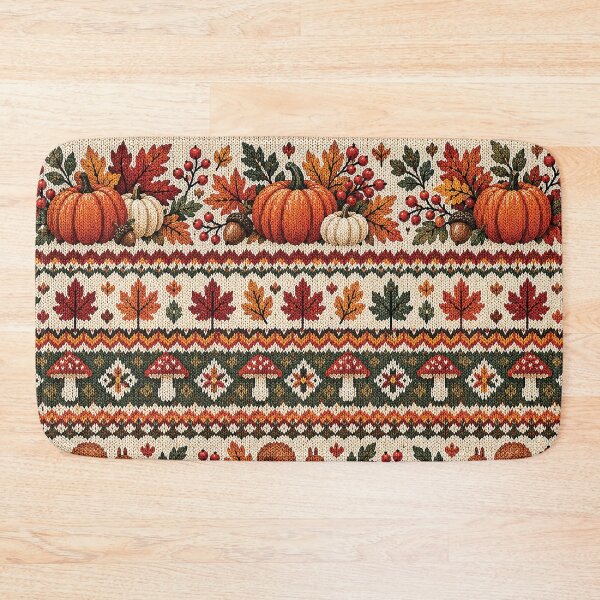 Item preview, Fair Isle Pumpkin Autumn Knit Pattern designed and sold by Gold Turtle  Lina.