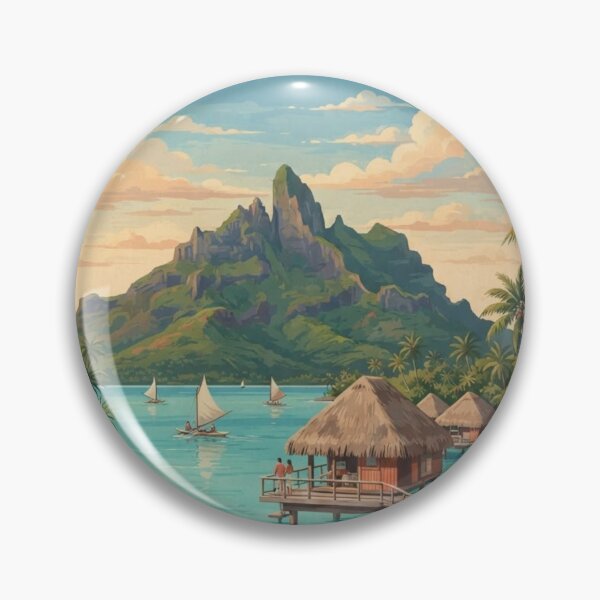 Item preview, Bora Bora French Polynesia Vintage Travel Poster – Tropical Lagoon designed and sold by ElartedeNoel.