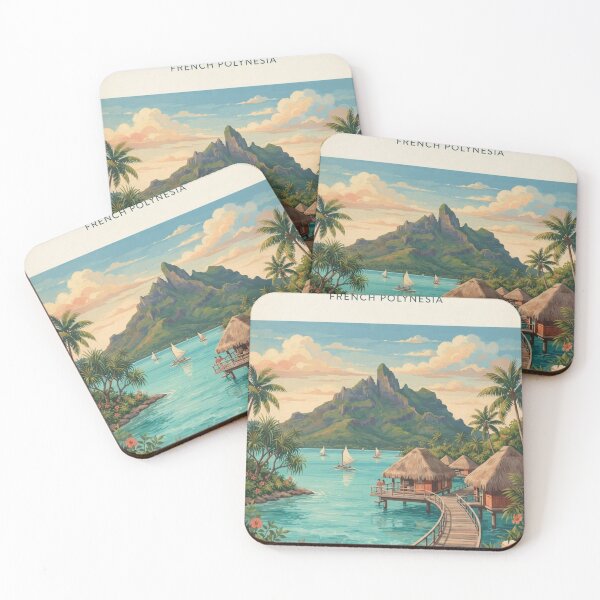 Item preview, Bora Bora French Polynesia Vintage Travel Poster – Tropical Lagoon designed and sold by ElartedeNoel.