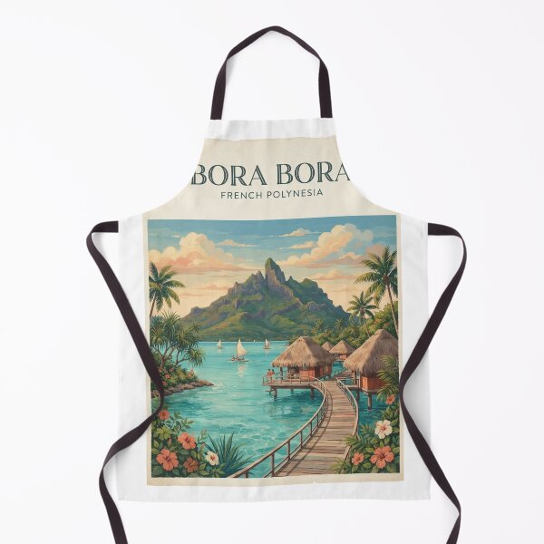 Item preview, Bora Bora French Polynesia Vintage Travel Poster – Tropical Lagoon designed and sold by ElartedeNoel.