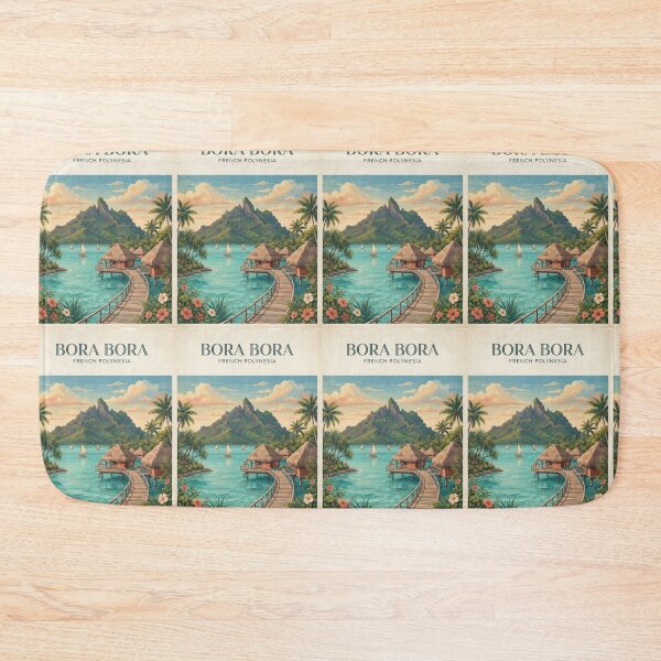Item preview, Bora Bora French Polynesia Vintage Travel Poster – Tropical Lagoon designed and sold by ElartedeNoel.